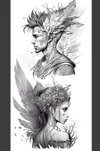 Sketch Matching couple tattoo ideas#6