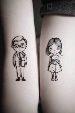 Sketch Small couple tattoo ideas#7