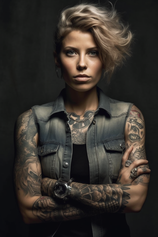 Skull sleeve tattoos for women#50