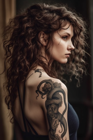 Small medusa tattoo for women#93