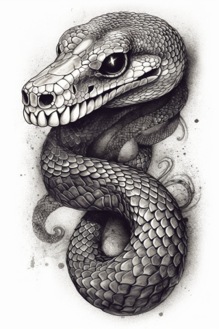 Snake tattoo, tattoo sketch#1