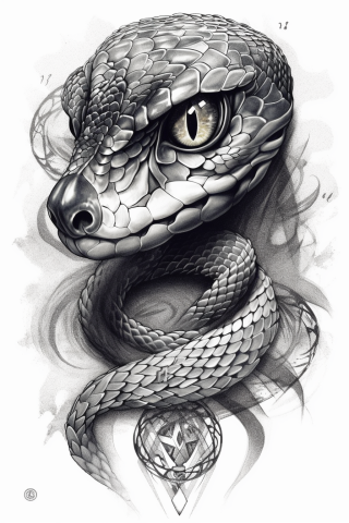 Snake tattoo, tattoo sketch#2