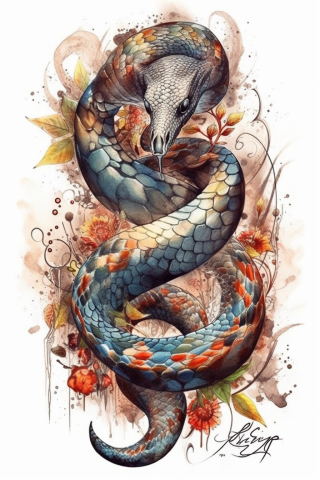 Snake tattoo, tattoo sketch#3