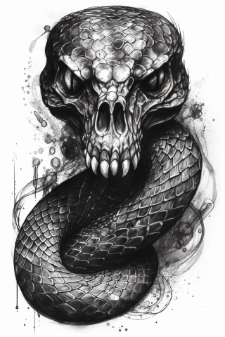 Snake tattoo, tattoo sketch#4