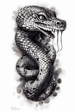Snake tattoos for women, tattoo sketch#5