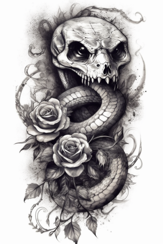 Snake tattoos for women, tattoo sketch#7