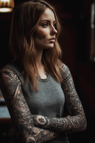 Spooky sleeve tattoos for women#56