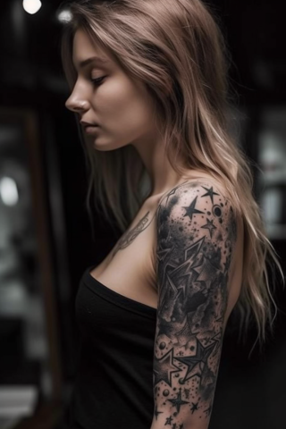 Star sleeve tattoos for women unique#39