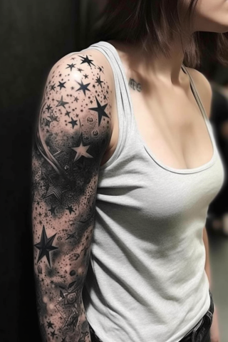 Star sleeve tattoos for women unique#40