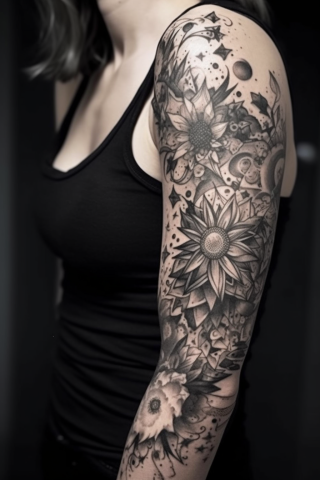 Star sleeve tattoos for women unique#43