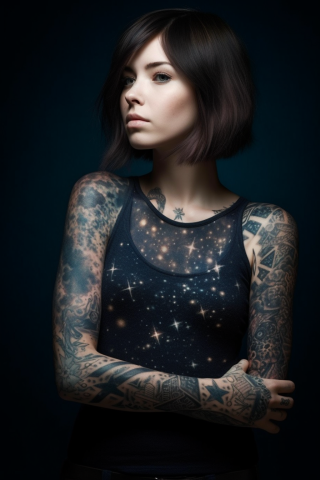 Star sleeve tattoos for women#31