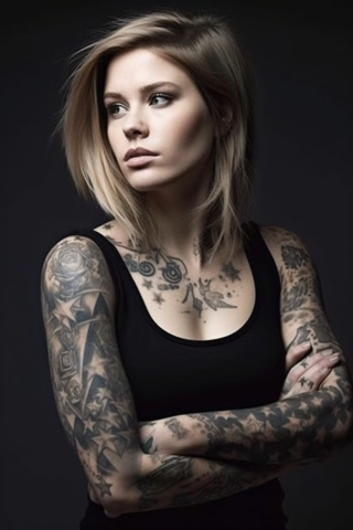 Star sleeve tattoos for women#32