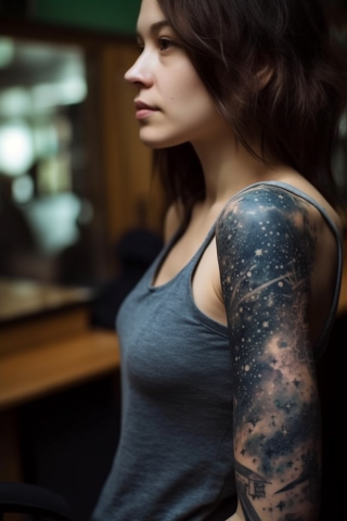 Star sleeve tattoos for women#33