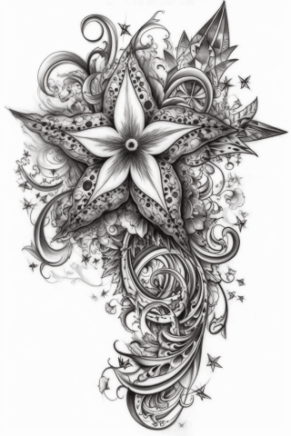 Star tattoo, tattoo sketch#1