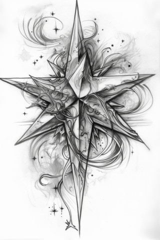 Star tattoo, tattoo sketch#3