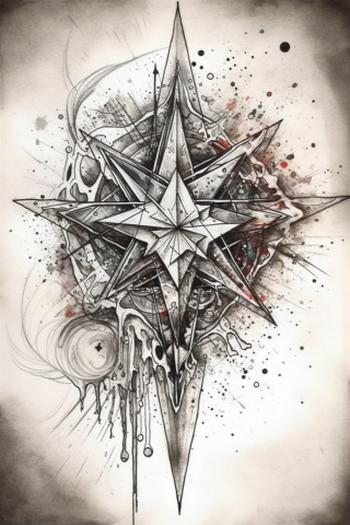 Star tattoo, tattoo sketch#4