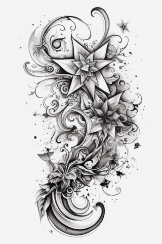 Star tattoos for women beautiful, tattoo sketch#5