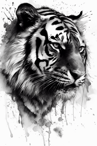Tiger tattoo, tattoo sketch#3