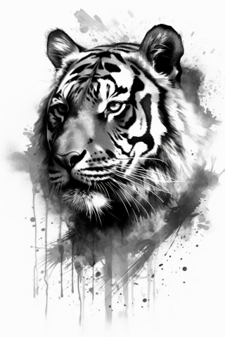 Tiger tattoo, tattoo sketch#4