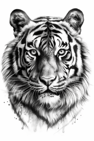 Tiger tattoo, tattoo sketch#5