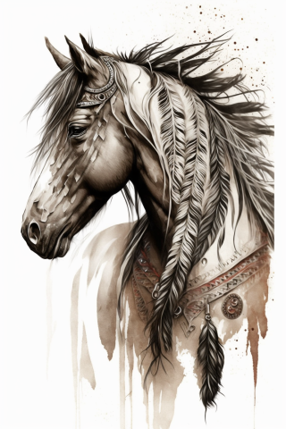 Western american traditional tattoo horse#20