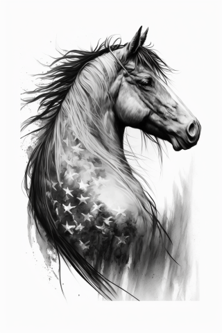 Western american traditional tattoo horse#22