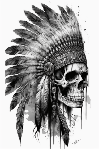 Western american traditional tattoo skull, tattoo sketch#26