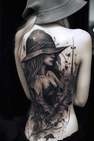 Witchy tattoo ideas for women#22