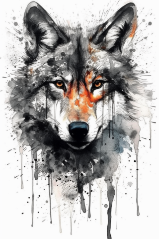 Wolf tattoo, tattoo sketch#1