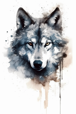 Wolf tattoo, tattoo sketch#3