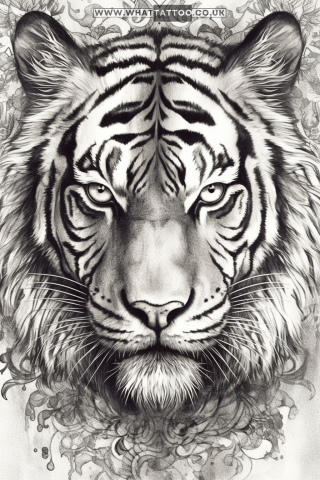 Tiger tattoo sketch, tribal style19