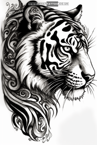 Tiger tattoo sketch, tribal style 29